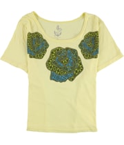 dELiA*s Womens Three Madallions Graphic T-Shirt in Yellow