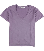 Project Social T Womens Boxy Heathered V-Neck Basic T-Shirt in Purple