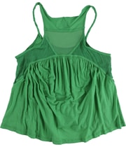 Seneca Rising Womens Mesh Panel Twisted Strap Tank Top in Green, view 2