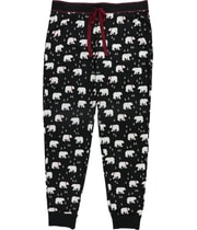 P.J. Salvage Womens Polar Bears & Trees Pajama Jogger Pants in Black