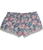 Cozy Zoe Womens Flowers And Flamingos Pajama Shorts, view 2