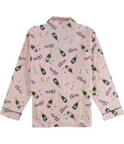 P.J. Salvage Womens Cheers Button Down Pajama Tops in Pink, image 2 of 2