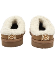 American Eagle Womens Fuzzy Scuff And Sherpa Slide Slippers in Brown, image 4 of 4