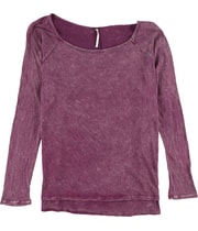 Free People Womens Acid Wash Tunic Blouse in Purple