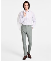 Tommy Hilfiger Mens Modern-Linen Fit Straight Leg Slim Dress Pants in Sage