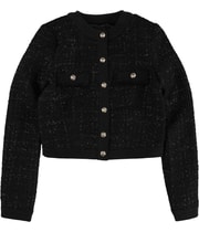 GUESS Womens Metallic Tweed Six Button Jackets & Blazers