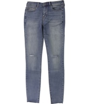 DSTLD Womens Distressed Tapered Skinny Jeans in Blue