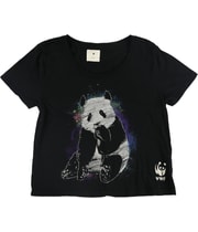 Forever 21 Womens Panda Graphic T-Shirt in Black