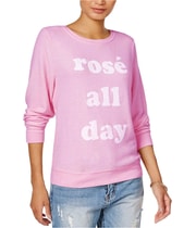 Dream Scene Womens Cotton Rose All Day Sweatshirt in Pink, image 4 of 4