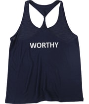Lifestyle and Movement Womens Worthy Racerback Tank Top in Blue