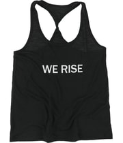Lifestyle and Movement Womens We Rise Racerback Tank Top in Black