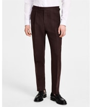 Calvin Klein Mens Linen Blend Trousers in Brown, image 4 of 5