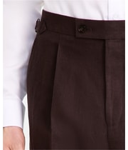 Calvin Klein Mens Linen Blend Trousers in Brown, image 5 of 5