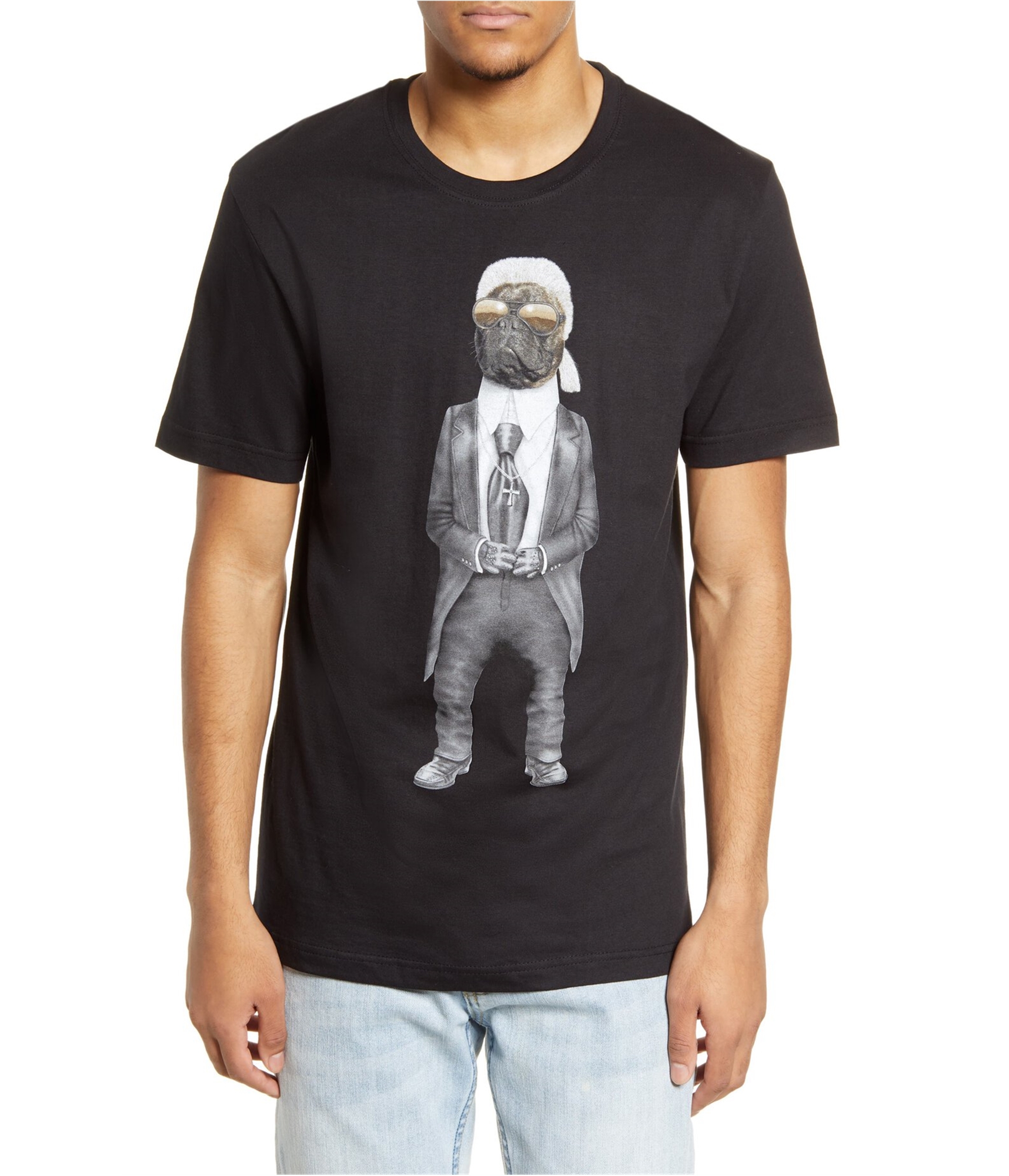 Elevenparis Mens Fashion Dog Graphic T-Shirt