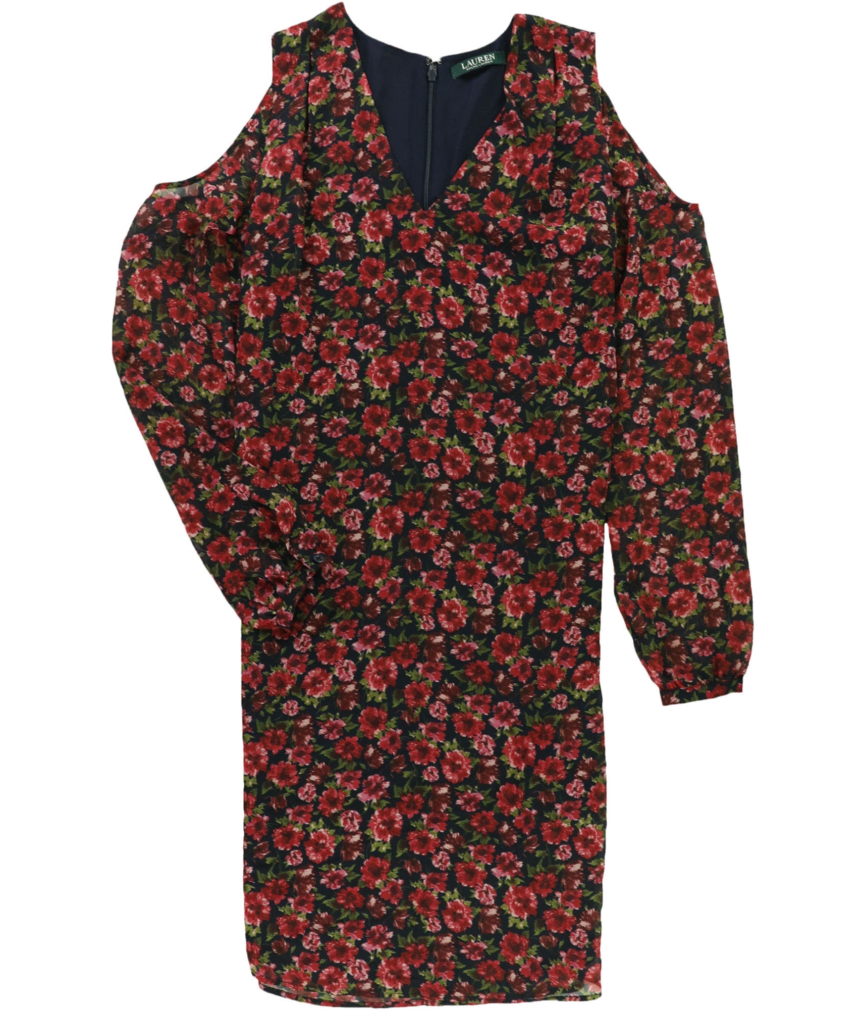 Buy Ralph Lauren Womens Floral Cold Shoulder A-line Dress Online | Tags  Weekly