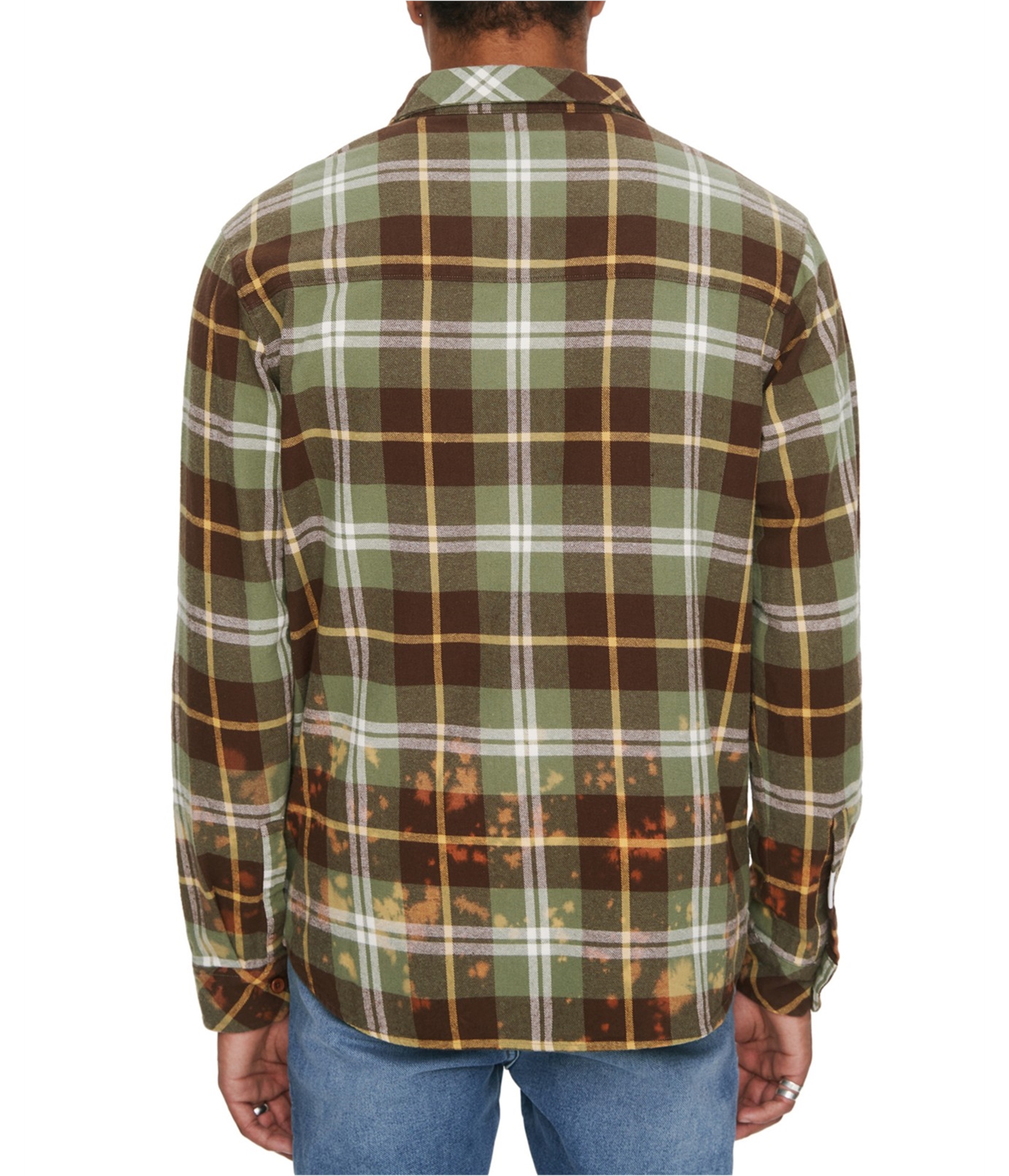 Мужская клетчатая рубашка на пуговицах в клетку с пятнами от Elevenparis