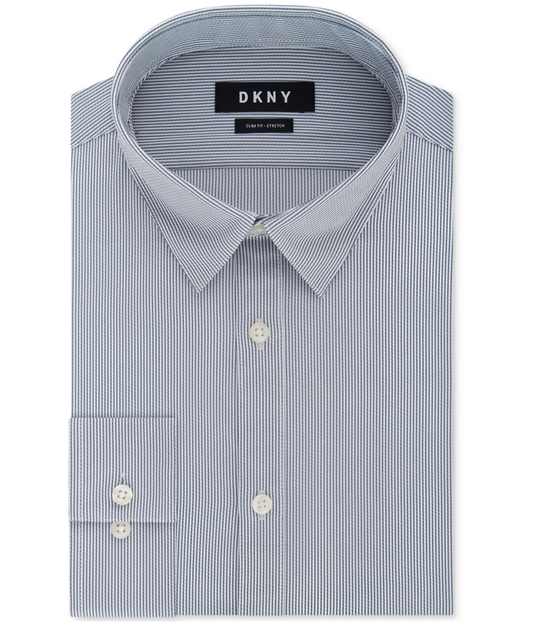 dkny slim fit dress shirt DKNY Men's Geometric Printed Slim Fit Stretch Dress Shirt Blue Size 17 - Bed Bath & Beyond