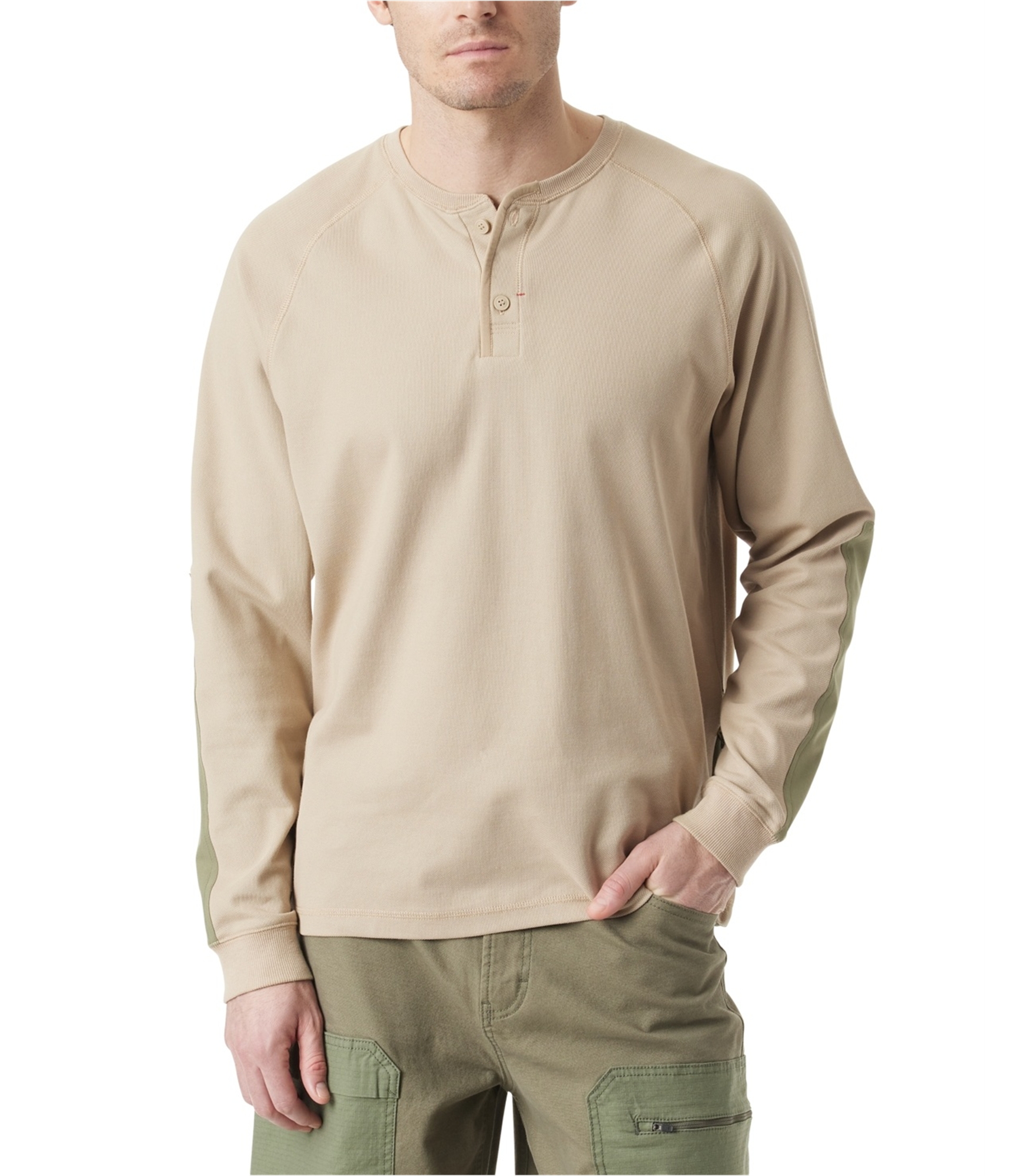 BASS OUTDOOR Mens Hiker Thermal Henley Shirt