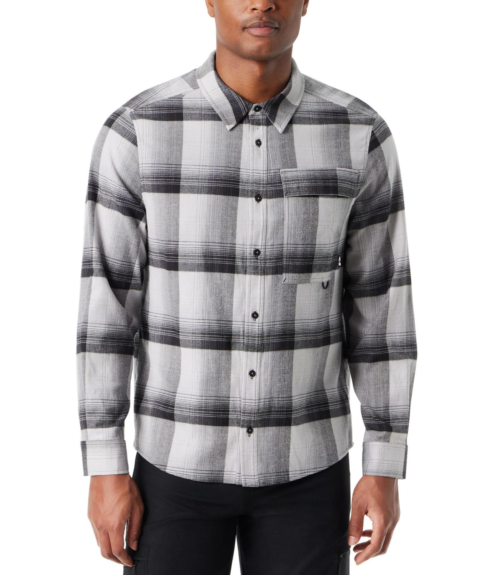 BASS OUTDOOR Mens Stretch Flannel Button Up Shirt