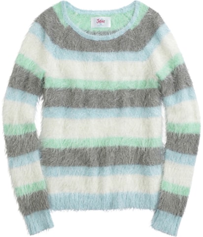 Fuzzy Stripe Pullover Sweater