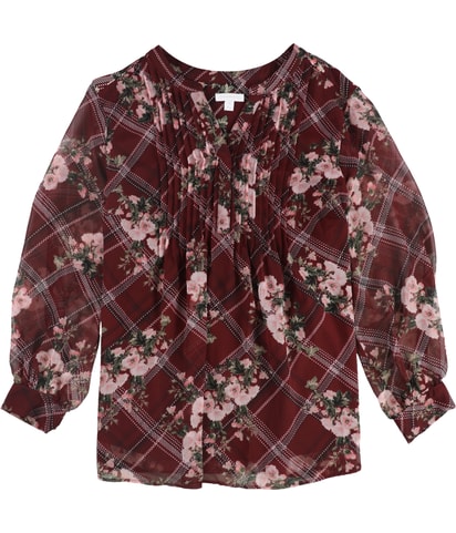 Floral Pintucked Shell Blouse