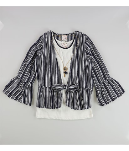 Tied-front Kimono Top Blouse