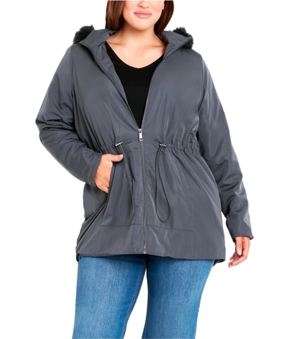 Faux Fur Hooded Coat