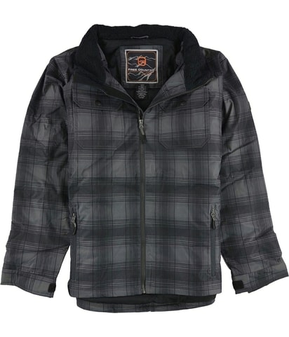 Plaid Canvas Utility Parka Coat