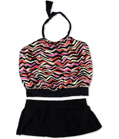 Multi Striped U-Wire Skirt 2 Piece Tankini