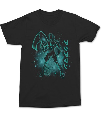 Aquaman Burst Kanji Graphic T-Shirt