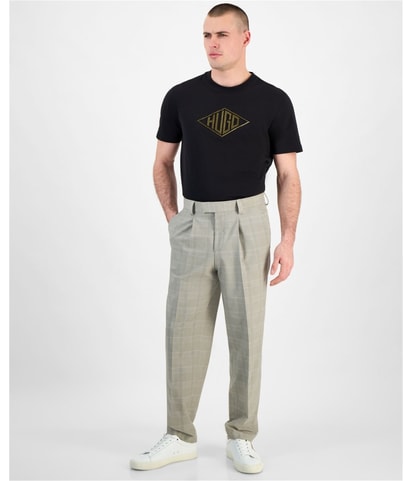 Theodor Plaid Pleated Straight Leg Slim Dress Pant Slacks