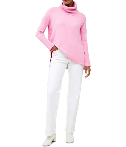 Ribbed Cowlneck Knit Sweater
