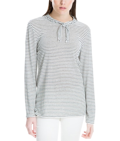 Striped Tie Neck Shell Blouse