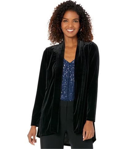 Velvet Shawl Collar Cardigan Sweater