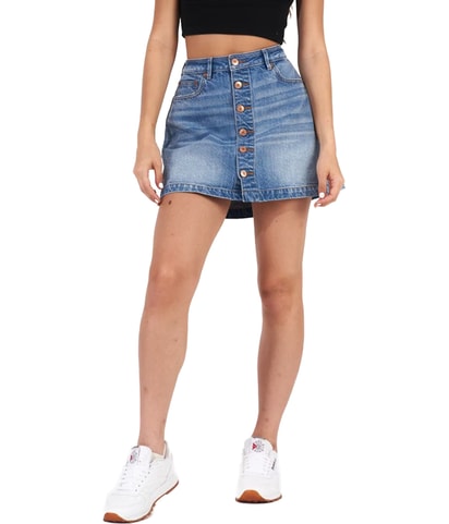 Button Mini Skirt