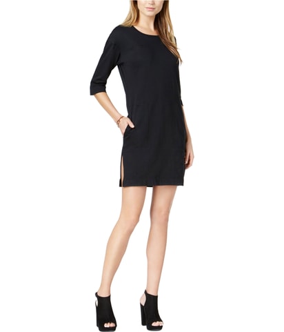 Embroidered-Logo Slit Dress