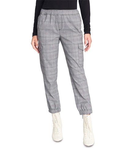 Plaid Straight Leg Jogger Casual Pants
