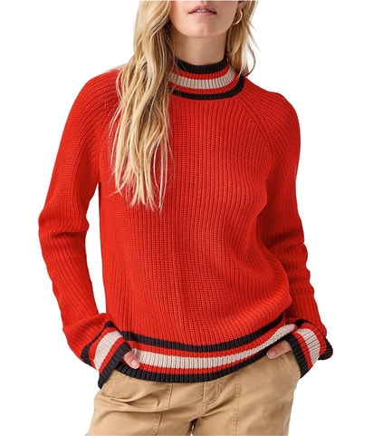 Sporty Striped Pullover Sweater