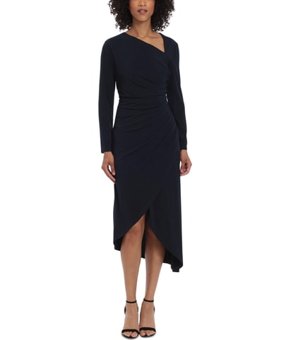 Solid Wrap Sheath Dress
