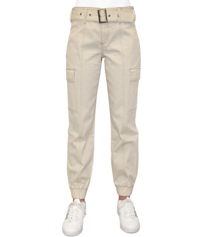 Contrasting Stitching Straight Leg Regular Jogger Cargo Jeans