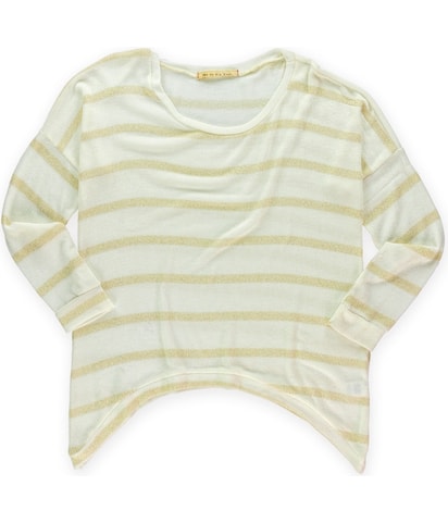Metallic Striped Pullover Sweater