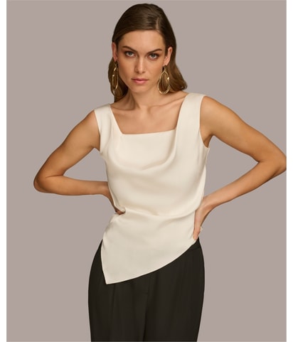 Satin Sleeveless Blouse Top