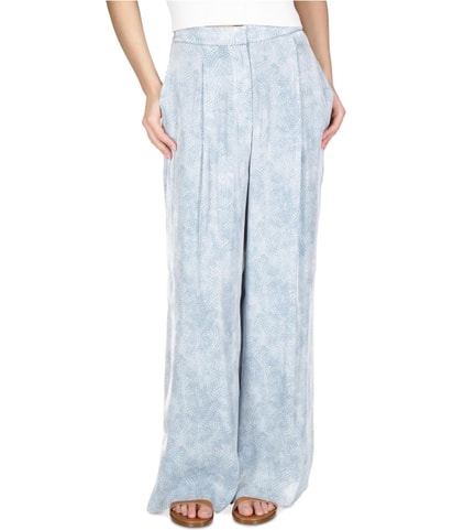 Floral Print Wide Leg Culottes Relaxed Dress Pants