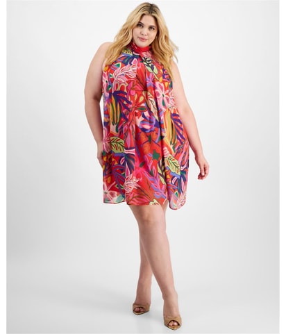 Tropical Print Swing Dress