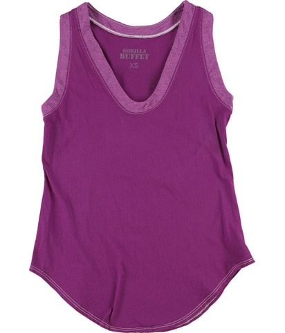 Two Tone Rounded Hem Racerback Tank Top