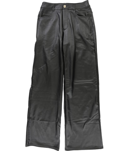 Faux Leather Straight Leg Casual Pants