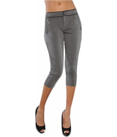 Slouch Straight Leg Cropped Casual Pants