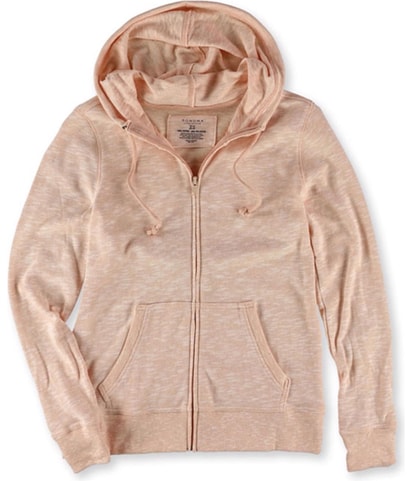 Slubbed Zip Up Hoodie Sweatshirt