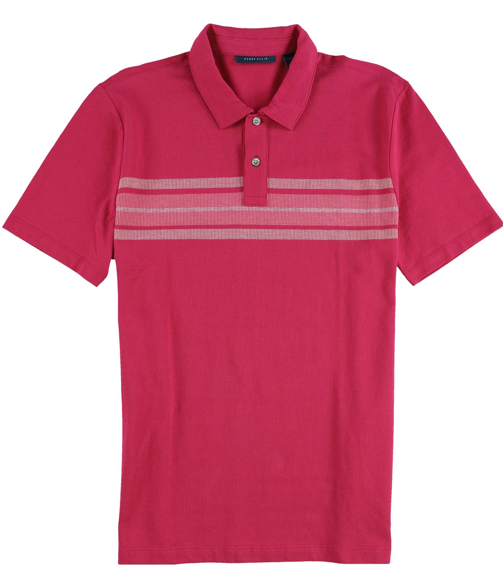 Perry Ellis Mens Chest Stripe Polo Shirt 5990₽