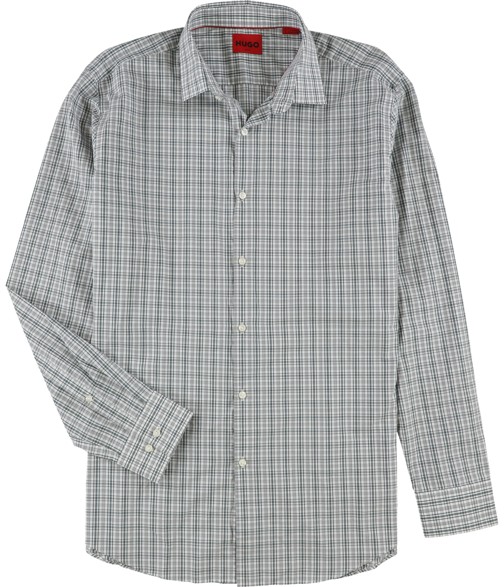 Hugo Boss Mens Gingham Print Button Down Dress Shirt 8690₽